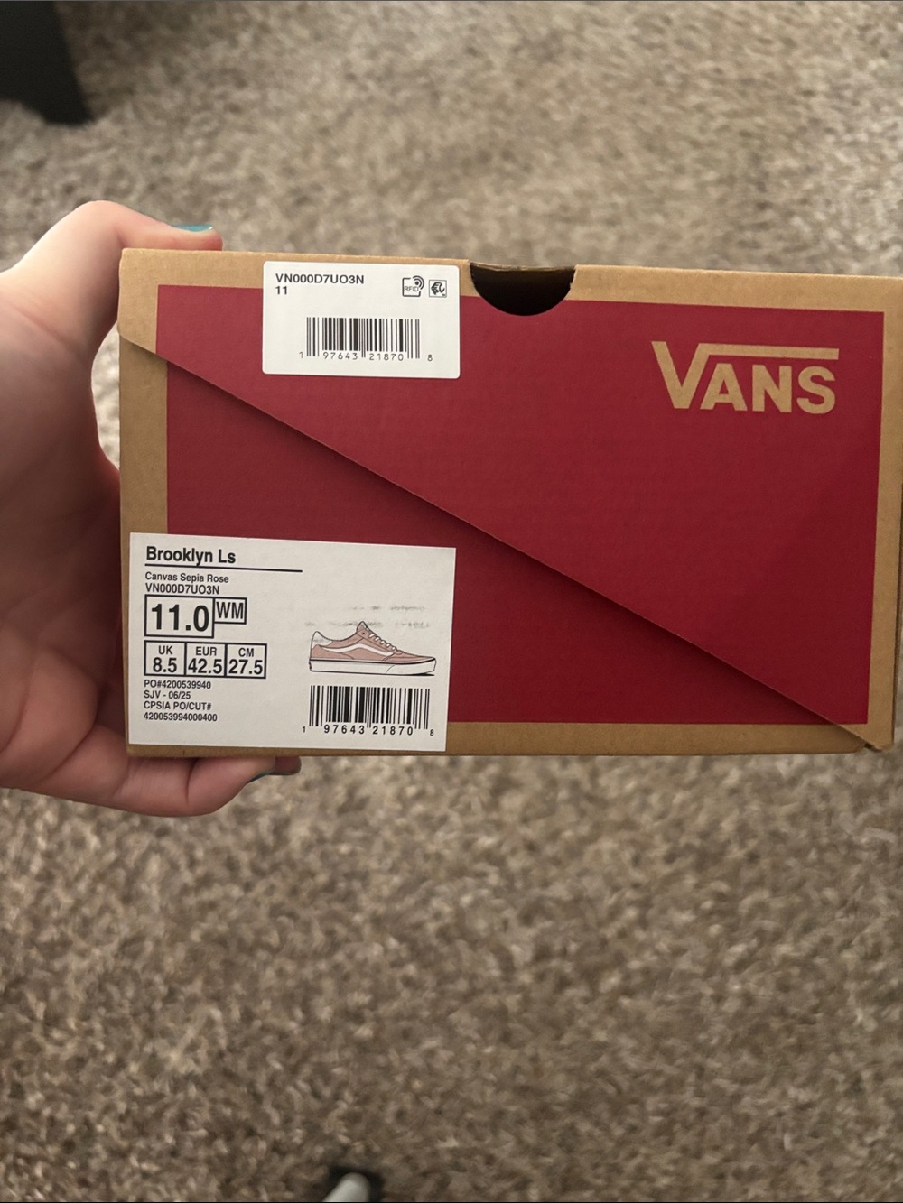 Vans Brooklyn Ls Canvas Sepia Rose Low-Top Sneakers - Picture 4 of 5